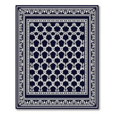 Black and White Navy Moroccan Trellis Area Rug