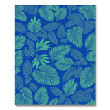Coastal Beach Blue and Teal Teal Palm Leaf Coastal Area Rug