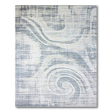 Grey Abstract Swirl Distressed Area Rug