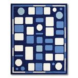 Navy Blue Geometric Abstract Area Rug