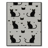 Spooky Black Cat Owl Silhouette Area Rug