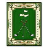 Crossed Golf Clubs Green Area Rug