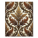 Ornate Golden Leaf Baroque Area Rug