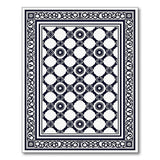 Black White Geometric Starburst Area Rug
