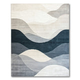 Abstract Grey Wave Layered Area Rug