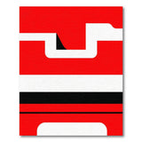 Bold Red Geometric Cutout Area Rug