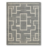 Geometric Modern Grey Grey Maze Labyrinth Area Rug