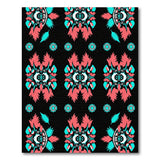 Heritage Tribal Feather Mandala Rug in Teal Pink