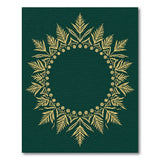 Emerald Green Gold Frond Mandala Area Rug