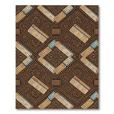 Vintage Travel Ticket Brown Area Rug