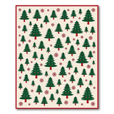 Festive Christmas Trees Snowflakes Area Rug