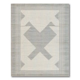 Grey Geometric Diamond Woven Area Rug