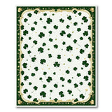 Green Shamrock Scatter Area Rug with Gold Border