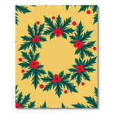 Golden Holly Berry Wreath Area Rug