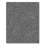 Geometric Modern Black White Wavy Abstract Area Rug