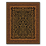 Intricate Orange Geometric Line Art Area Rug