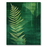 Emerald Fern Abstract Area Rug