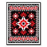 Red Bold Red Star Geometric Area Rug