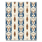 Navy Rust Feather Heart Tribal Area Rug