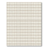 Rustic Farmhouse Beige Gingham Check Area Rug