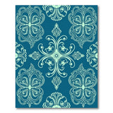 Teal Ornate Floral Vintage Area Rug