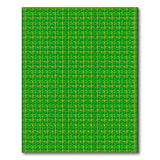 Green Leaf Geometric Area Rug with Gold Border