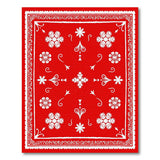 Vibrant Red Persian Rug with White Floral Motifs