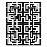 Black White Geometric Maze No. 11 Area Rug