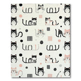 Multi-color and Patterns Playful Black Cat Cartoon Area Rug