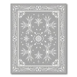 Elegant Grey Floral Snowflake Area Rug