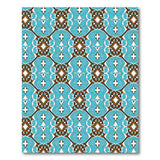 Teal Geometric Diamond Motif Area Rug