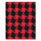 Geometric Modern Bold Red Black Houndstooth Area Rug