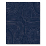 Navy Blue Abstract Contour Wave Area Rug
