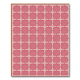 Pink Floral Framed Grid Area Rug