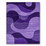 Abstract Area Purple Purple Fluid Waves Abstract Area Rug