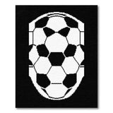 Black White Geometric Round Area Rug