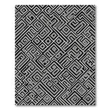Black and White Geometric Modern Black White Geometric Maze Labyrinth Rug