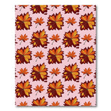 Vibrant Autumn Maple Leaves on Pink Area Rug