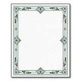Ornate Green Art Deco Border Rug