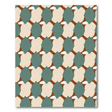 Teal Terracotta Geometric Tessellation Rug