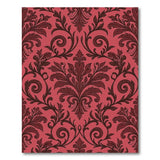 Elegant Red Damask Floral Area Rug