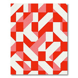 Red Bold Red Geometric Triangle Area Rug