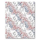 Red Navy Coral Bird Leaf Pattern Area Rug