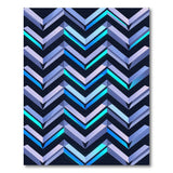 Prismatic Chevron Blue Teal Geometric Rug
