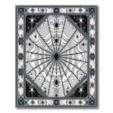 Cosmic Spider Web Black White Area Rug