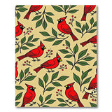 Red Cardinal Birds Holly Pattern Area Rug