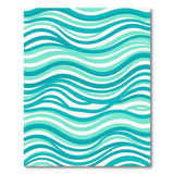 Coastal Beach Blue and Teal Teal Ocean Waves Area Rug
