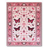 Floral Vintage Pink Vintage Pink Butterfly Floral Area Rug