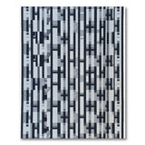 Textured Black White Geometric Area Rug