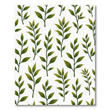 Green Leaves Foliage Pattern Area Rug